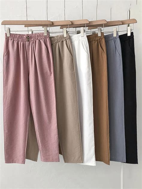 Pantaloni Larghi Da Donna Casual Primavera Estate Vita Elastica