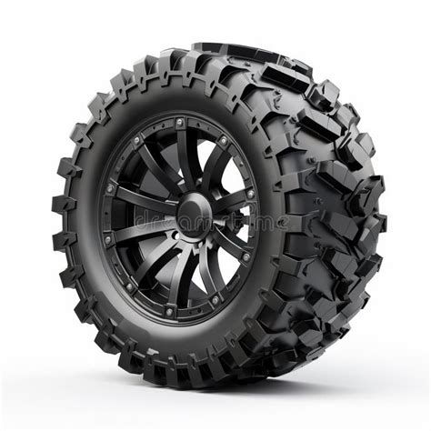 Highly Detailed Black Off Road Wheel Design - Pctem0099061 Stock ...