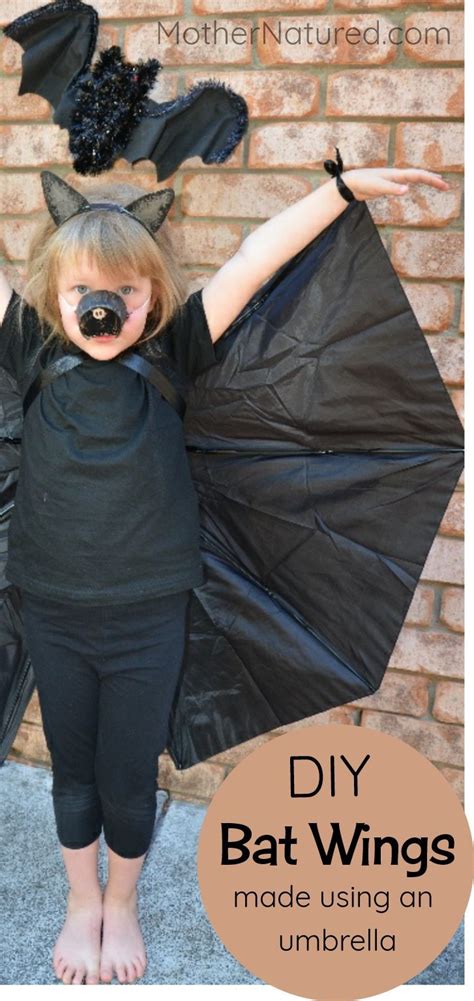 Umbrella Bat Costume Easy To Follow No Sew Instructions Diy