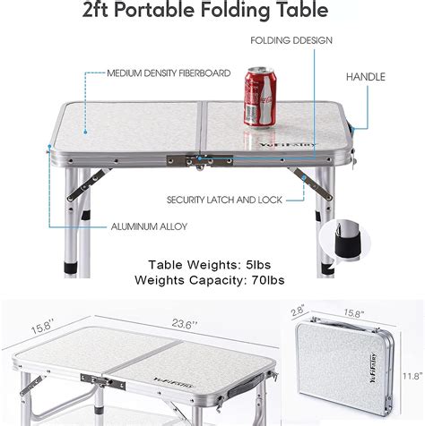 Mesa plegable pequeña portátil mesa de campamento plegable de 24