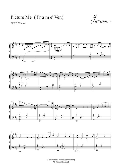 Yiruma Picture Me F R A M E Ver Partitura