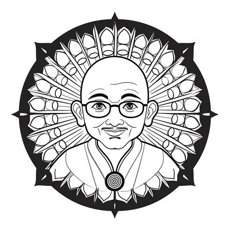 Incredible Gandhi Coloring Coloring Page