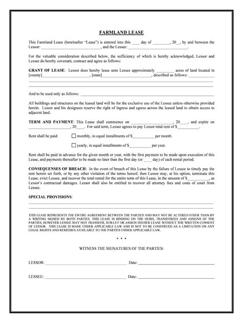 Land Lease Agreement Farm Fill And Sign Printable Template Online Us Legal Forms