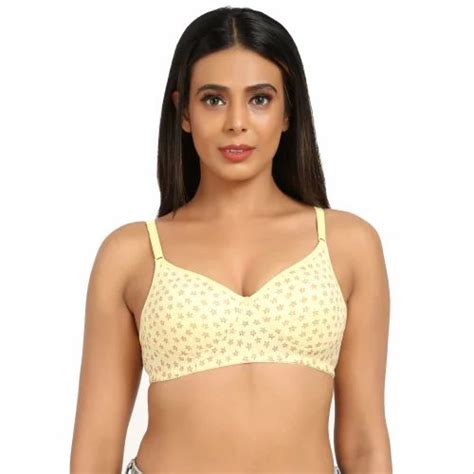 Cotton T Shirt Women Yellow Printed Padded Bra At Rs 65 Piece In Noida