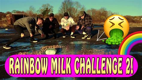 Rainbow Milk Challenge 2 Vomit Alert Youtube