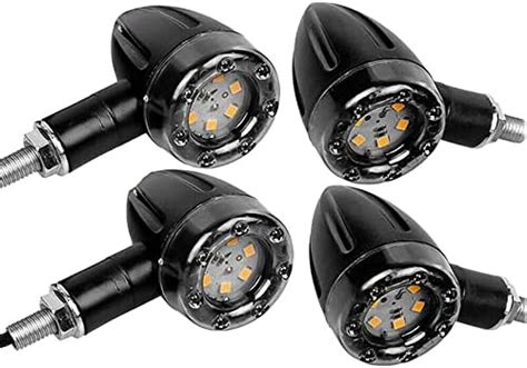 Riloer 4pcs Motorcycle LED Rear Bullet Turn Signal Lights Super Bright