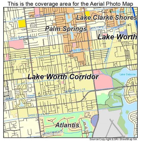 Aerial Photography Map of Lake Worth Corridor, FL Florida