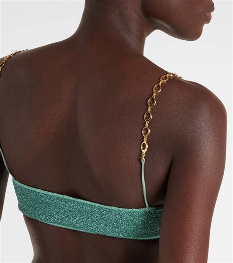 Lumière O Chain lamé bikini in blue Oseree Mytheresa