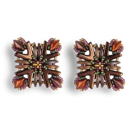 Elegance You Can Wear Collection Czech Glass Beads Earrings Bronze