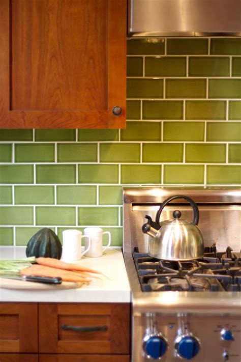 White Glass Subway Tile Kitchen Backsplash