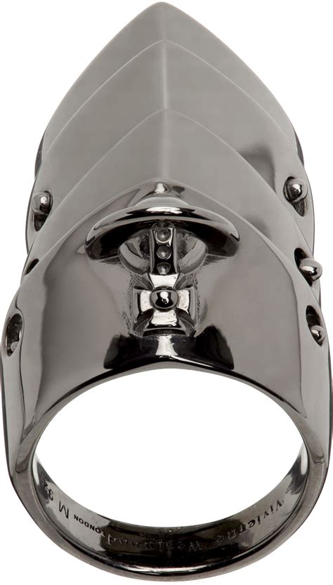 Gunmetal Armour Ring By Vivienne Westwood On Sale