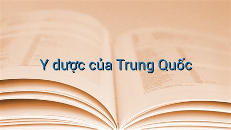 Y dược của Trung Quốc Học quán Sơn Chu