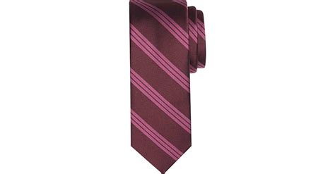 Egara Narrow Tie Burgundy Tonal Stripe Mens Accessories Mens