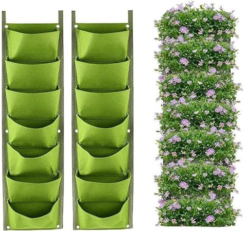 Litlandstar Hanging Planter Bags Pack Pocket Hanging Vertical Wall