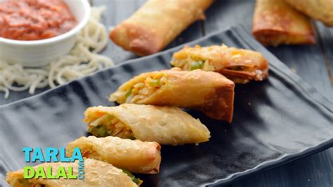 Veg Spring Rolls Recipe Chinese Veg Spring Roll By Tarla Dalal Youtube