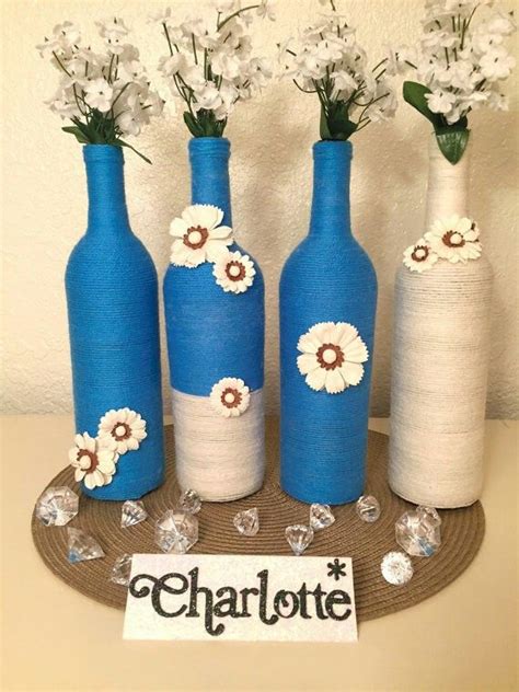 Diy Vases Wine Bottle Diy Crafts Mason Jar Crafts Bottle Centerpieces