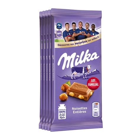 Tablette De Chocolat Au Lait Et Aux Noisettes Enti Res Milka Les