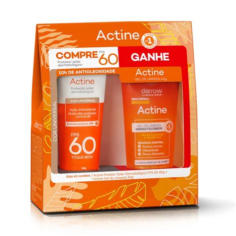 Kit Actine Protetor Solar Facial Fps Cor Universal G Gel De