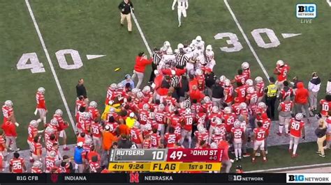 Ohio State Vs Rutgers Heated Moment After Late Hit On Punter Youtube