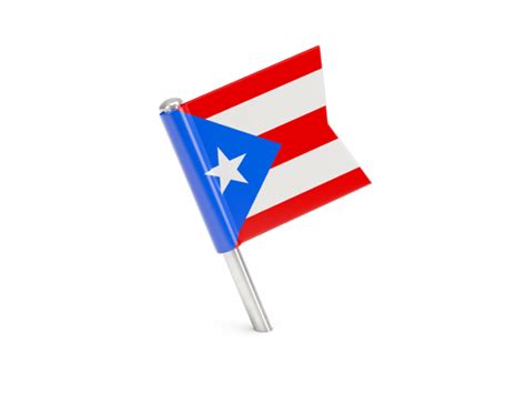 Square flag pin. Illustration of flag of Puerto Rico