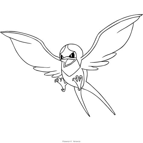 Taillow Coloring Page Coloring Pokemon Taillow Pages Printable