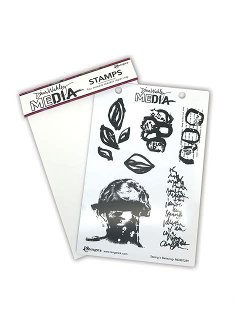 Ranger Ink Dina Wakley Media Cling Mounted Rubber Stamps Seeing