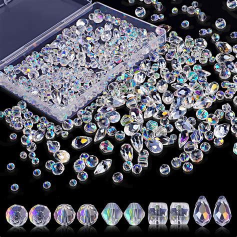 600 Pcs Glass Beads For Jewelry Making Assorted Crystal