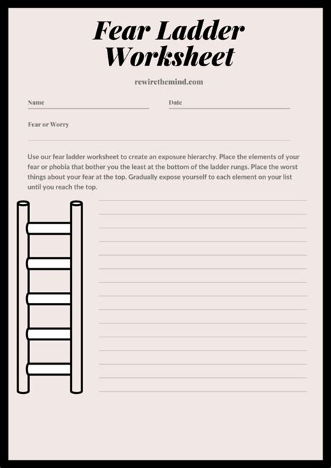 Fear Ladder Worksheet for Exposure Hierarchy - Rewire The Mind - Online ...