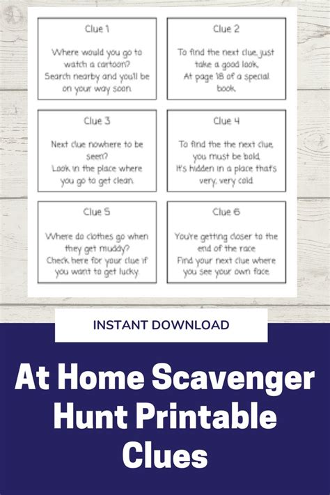 Scavenger Hunt Clues Around House