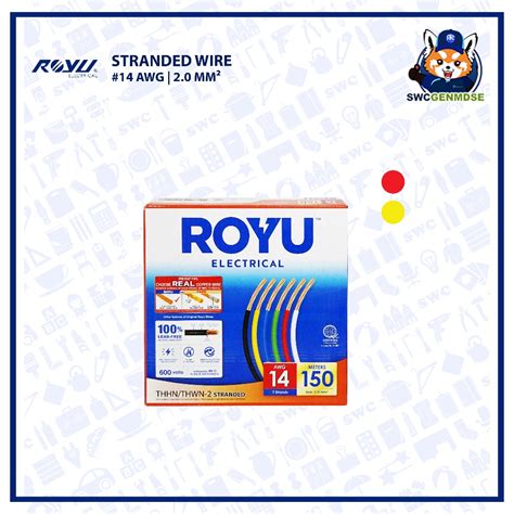 ROYU THHN THWN 2 Stranded Wire 14 AWG 2 0 MM² Sold Per Meter