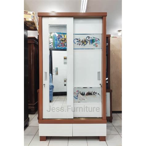 Jual Lemari Baju MInimalis Kayu BLOKTIK Lemari Baju 2Pintu Sliding