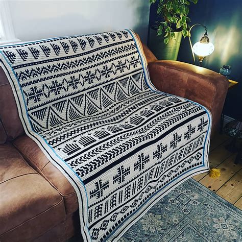 Ravelry Berber Afghan Overlay Mosaic Pattern By Abi McIntyre