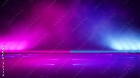 Empty purple neon light with smoke ,abstract background,ultraviolet ...