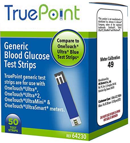 True Point Generic Test Strips 50 Count For Use With One Touch Ultra