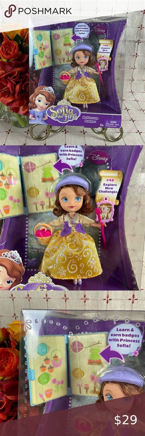 NEW 2013 Mattel Disney Junior Princess Sofia The First Buttercup Badges