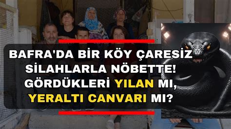 Bafra da Bir Köy Çaresiz Silahlarla Nöbette Gördükleri Yılan mı Yer