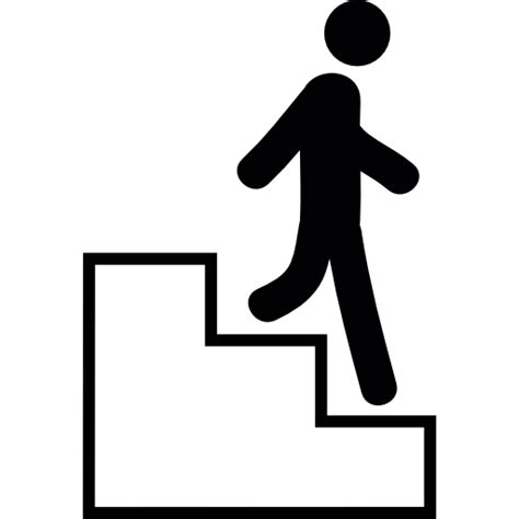 Free Icon Man Descending By Stairs Steps