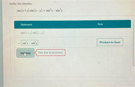 Solved Verify The Identity Sin X Y Sin Xy Sin2xsin2y Chegg