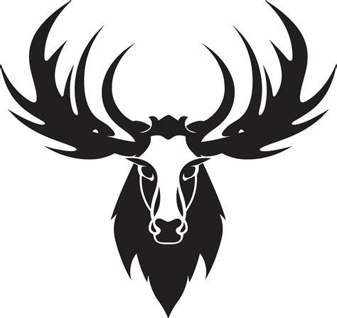 Moose Symbol With Contemporary Styling Minimalistic Moose Icon In