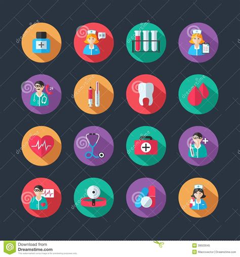 Medische Pictogrammen En Geplaatste Artsenavatars Vector Illustratie