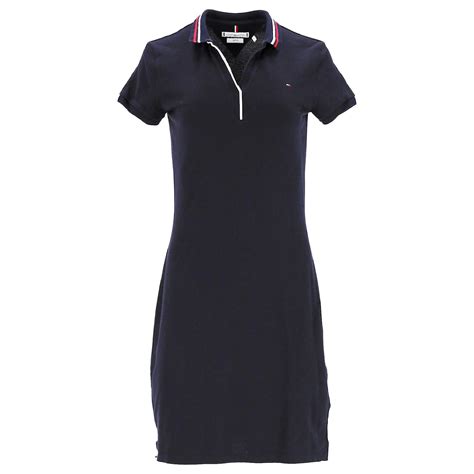 Tommy Hilfiger Robe Polo Signature Coupe Slim Pour Femme En Coton Bleu