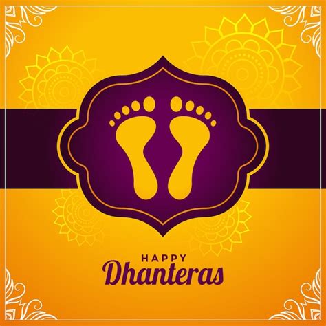 Feliz festival hindú de dhanteras desea diseño de fondo Vector Gratis