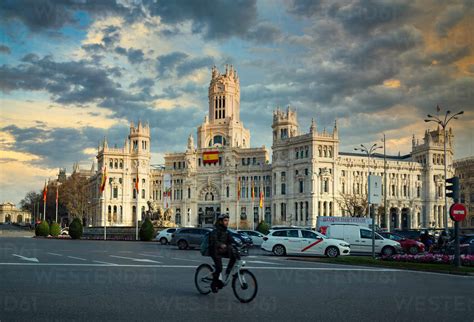 Plaza de Cibeles at Calle de Alcala, Madrid, Spain, Europe stock photo