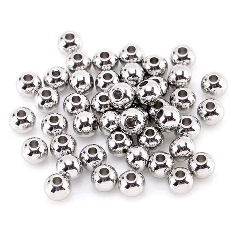 Original Gold Color Metal Spacer Beads 304 Stainless Steel Smooth Round Loose Beads For Diy