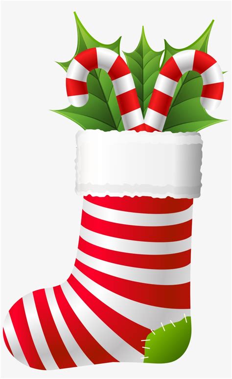 Christmas Stocking With Candy Canes Png Clip Art - Stocking Clipart PNG Image | Transparent PNG ...