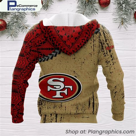 San Francisco 49ers Grunge Polynesian Tattoo Hoodie 3d Printed 49ers