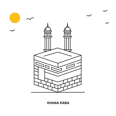 Khana Kaba Monument World Travel Natural Illustration Background In