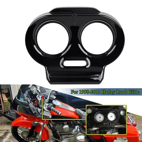 Gloss Black Top Gauge Cover Nacelle Housing Fairing For Harley Road