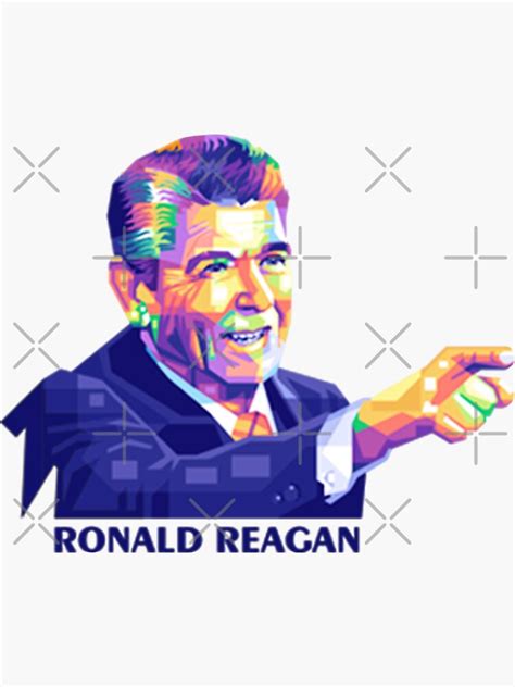 Ronald Reagan Us President Sticker For Sale By Fortinanjali Redbubble