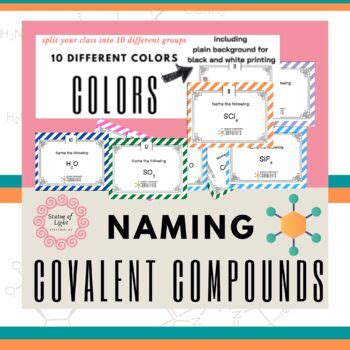 Mini Bundle Naming Covalent Compounds Practice Task Cards Word